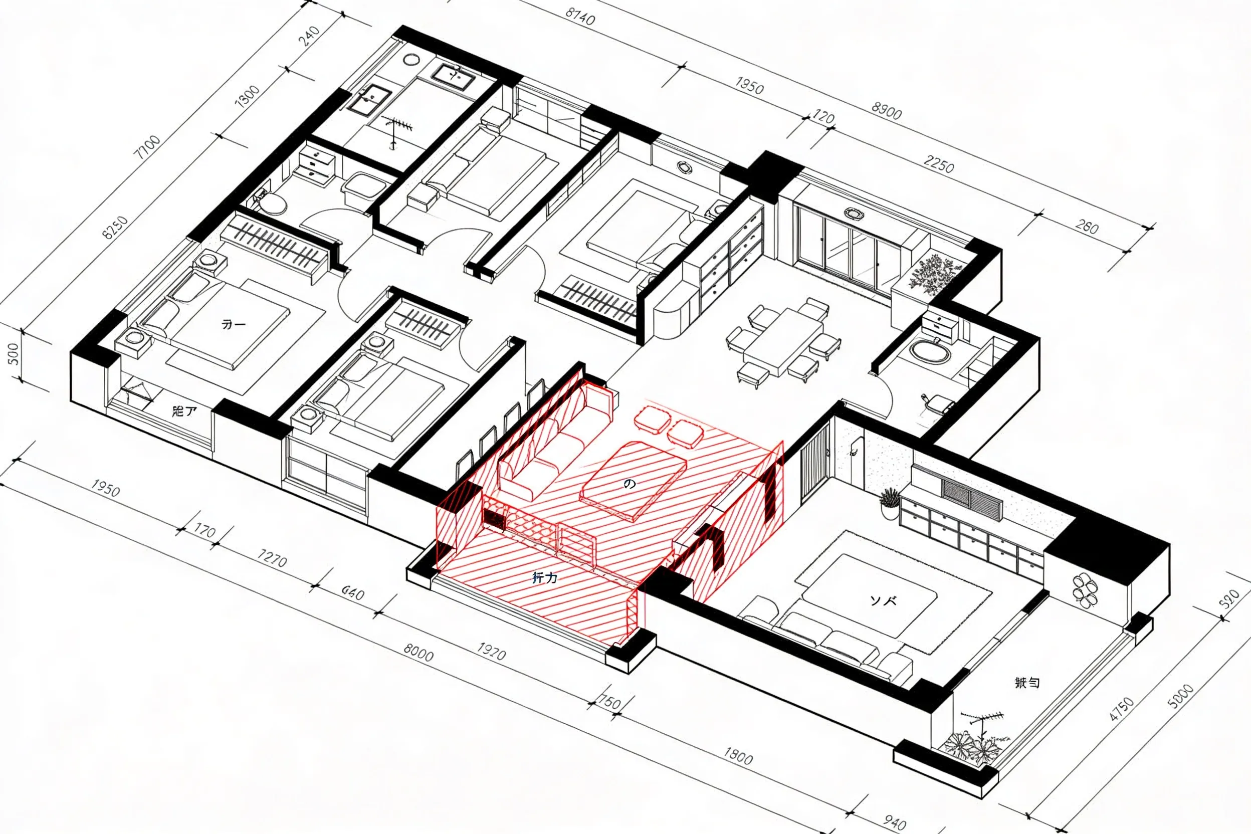 マンション管理規約で制限されやすいリフォーム箇所を色分けした間取り図解